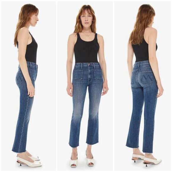 💕MOTHER💕 The Hustler Patch Pocket Ankle Fray Jeans ~ Healing Jar 25 NWT - Picture 1 of 16